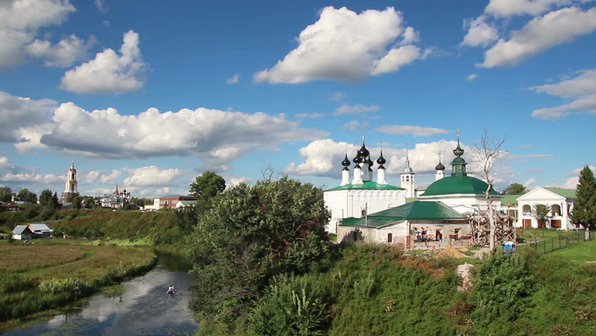 view on churches in Suzdal Russia