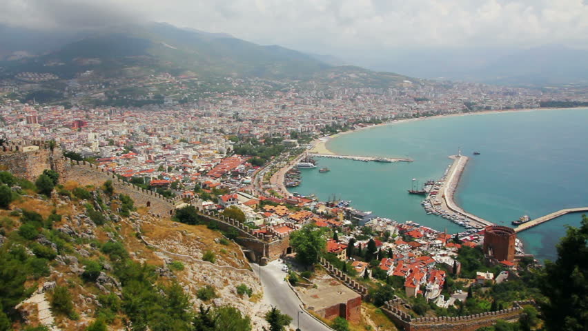view from fortress on Alanya city - Turkey
