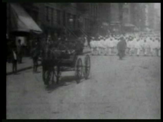 1900s - New York City street cleaning brigade on parade, 1903.