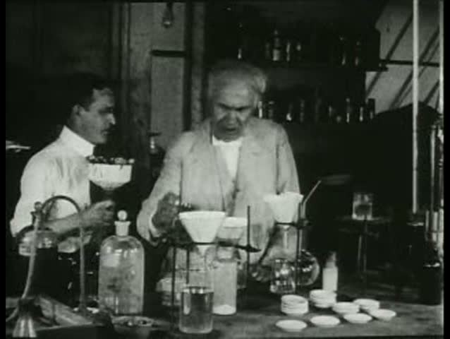 1920s - Thomas Edison in his light bulb factory and in his Orange laboratory, 1922.