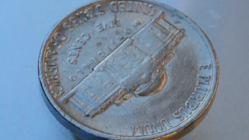 united states of america five cents dollar coin spin