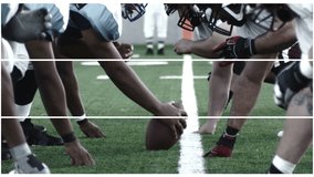 Playing football composite clip - 3 vertical bars