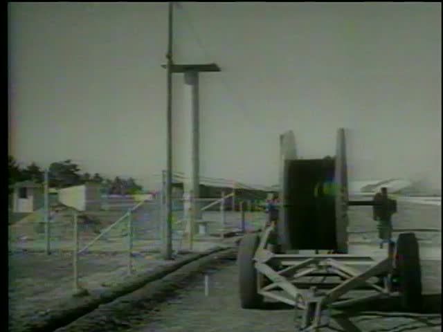 Cables are ready to be laid for broadcast of Indianapolis 500 race, Indianapolis Motor Speedway, Indianapolis, IN circa 1964-MGM PICTURES, UNIVERSAL-INTERNATIONAL NEWSREEL, USA, filmed in 1964  
