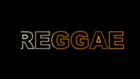 Set of 10 Reggae text LEDS reveals with alpha channel