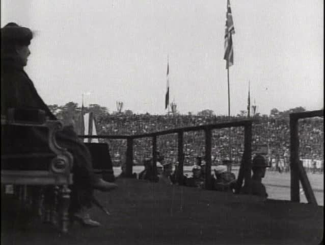 1910s - General Pershing and President Poincare review a parade during the Allied meet in Joinville Le Pont, France.