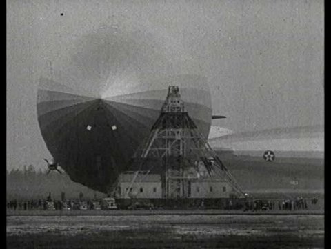 1930s - The Hindenburg zeppelin explodes at Lakehurst, N.J. in 1937.