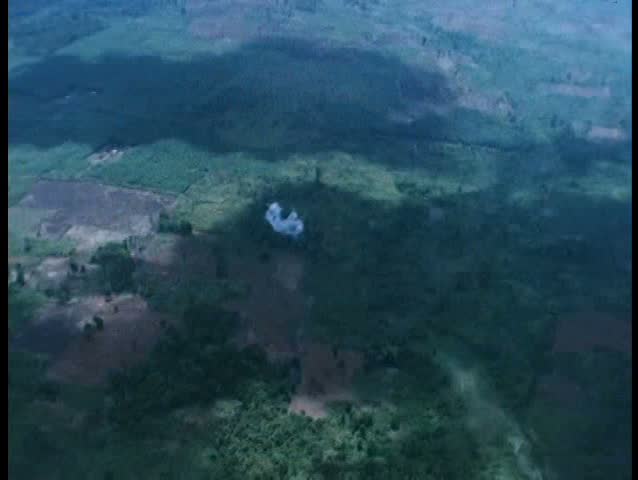 1970s - Aerial of bombing strikes during Vietnam War.