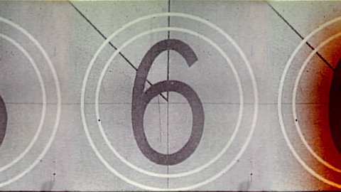 Vintage Movie Leader Film Countdown Retro Stock Footage Video 100