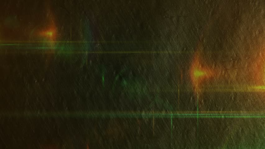 Slow Moving Dark Orange and Green Textured Abstract Background with Lens Flares