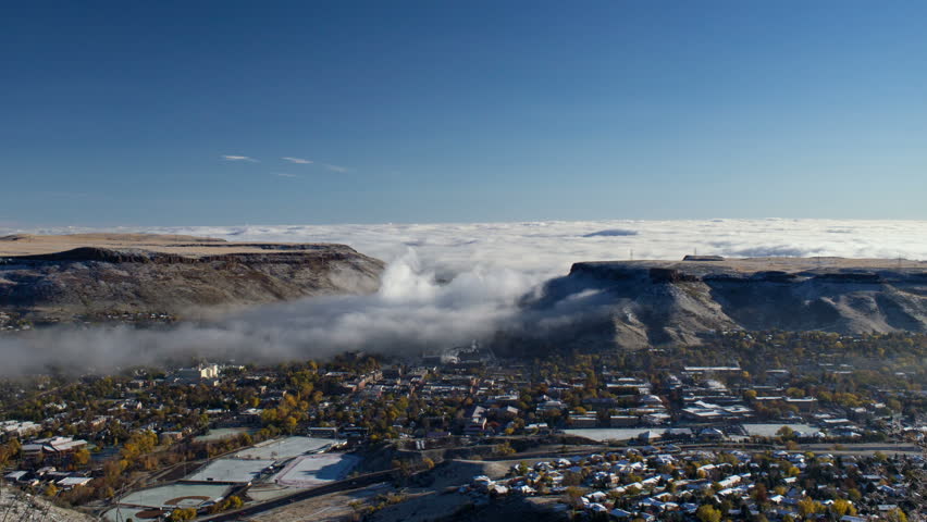 Time lapse of a blanket of fog over the Denver area. HD 1080p. 