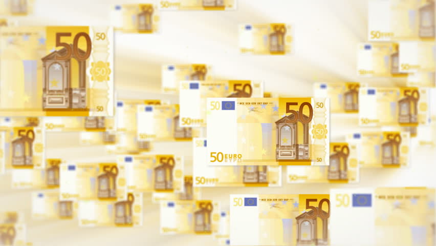 50 EURO bill flying
