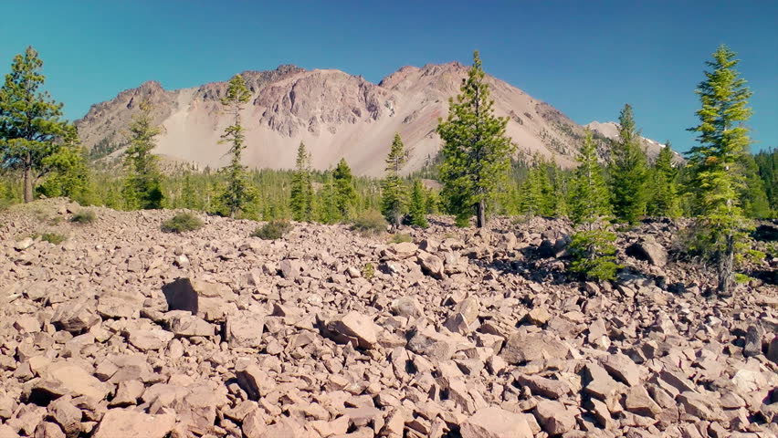 Field of lava rubble called Chaos Jumbles at Lassen Volcanic National Park, near Redman, California