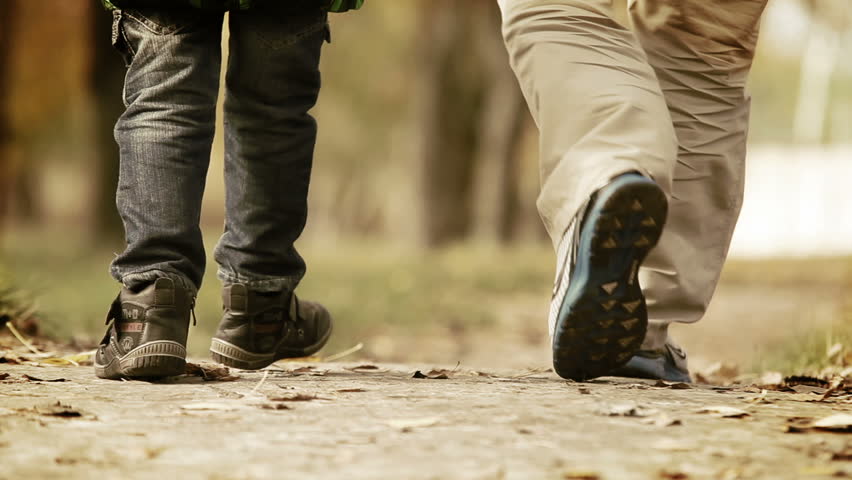 Heartiness words to dear daddy during walk in autumn park