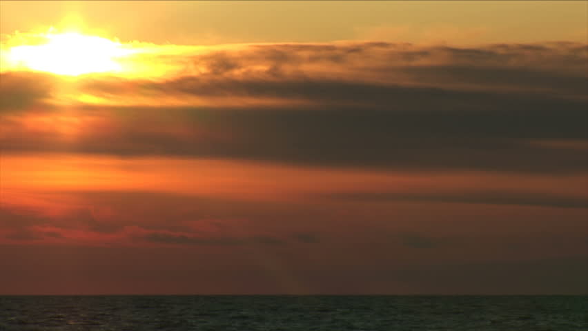 Red sun. Sunset on the Black sea in Crimeria