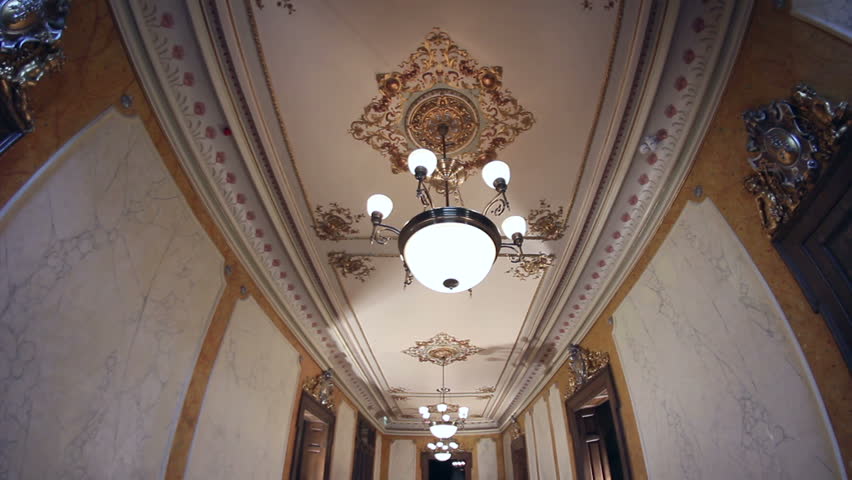 Vintage house ceiling.Vintage house with european classical elements. Dolly