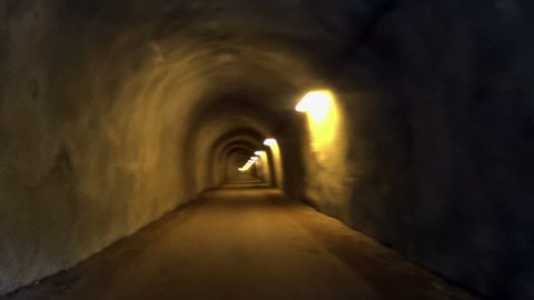 Ride through old looking tunnel pov