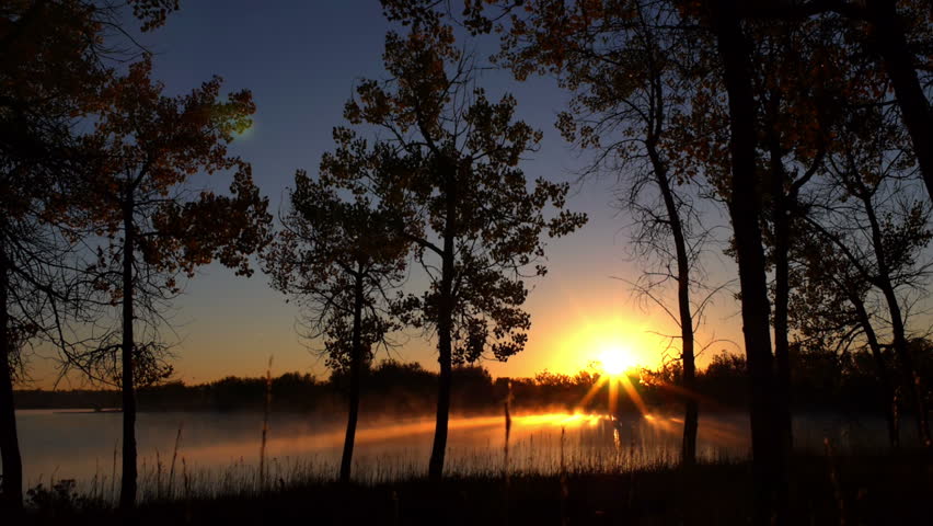 Fog on Lake at Sunrise. Stunning and tranquil! HD 1080p. Shot with GH3 and