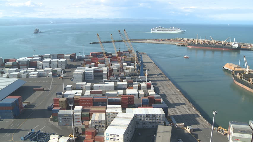 NAPIER, NEW ZEALAND - 2013: The Port of Napier is now the 2nd busiest(by volume)