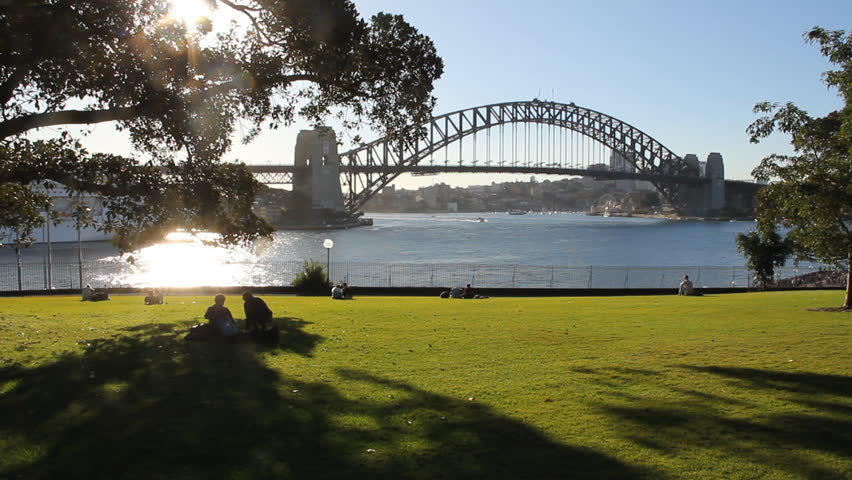 Sydney Harbour Bridge viewed from across the harbour.