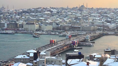 Istanbul in winter sunset
