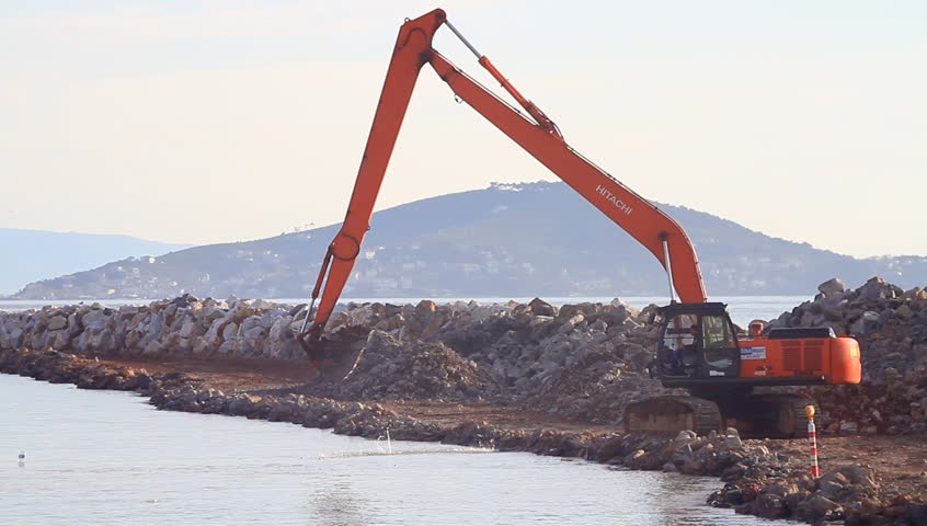ISTANBUL - APR 2: Land reclamation site at Maltepe coast on April 2, 2013 in