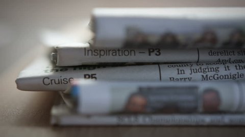 Stack Of Newspapers.
A close up dolly of a stack of Newspapers filmed on the Blackmagic Cinema Camera.