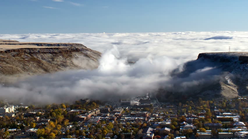 Blanket of fog over Denver, Colorado. High angle, HD 1080p time lapse.