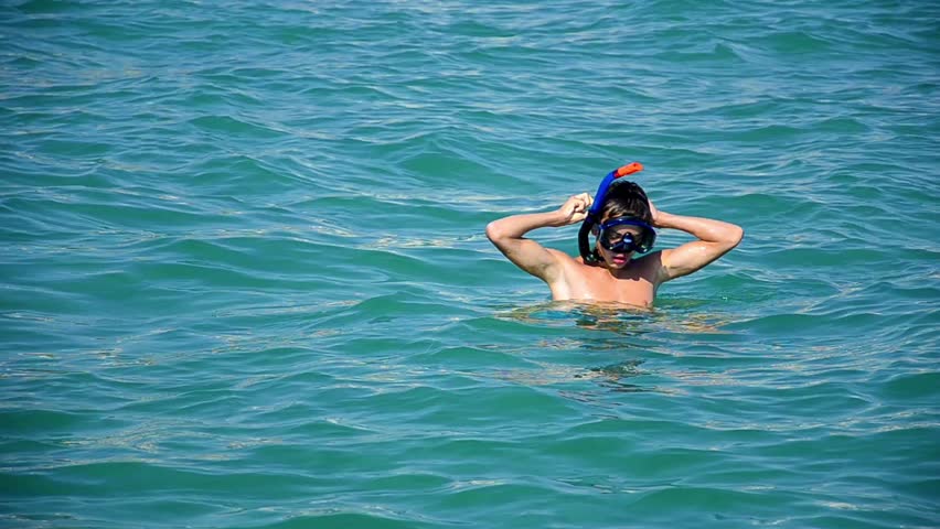 man prepares to dive in swimming pool, sea, ocean Stock Video - Stock Video.