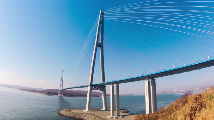 cable-stayed bridge to Russian Island. Vladivostok. Russia. Vladivostok is the