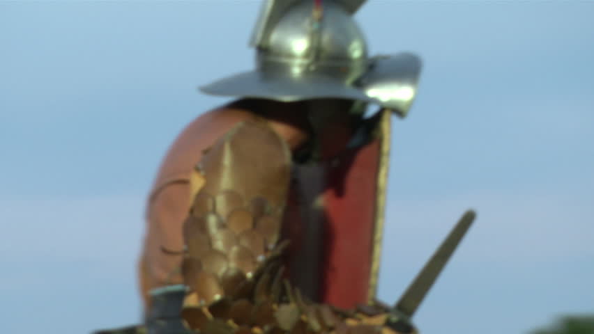 AQUILEIA - JUNE 22: Roman gladiator combat during the reenactment âTempora