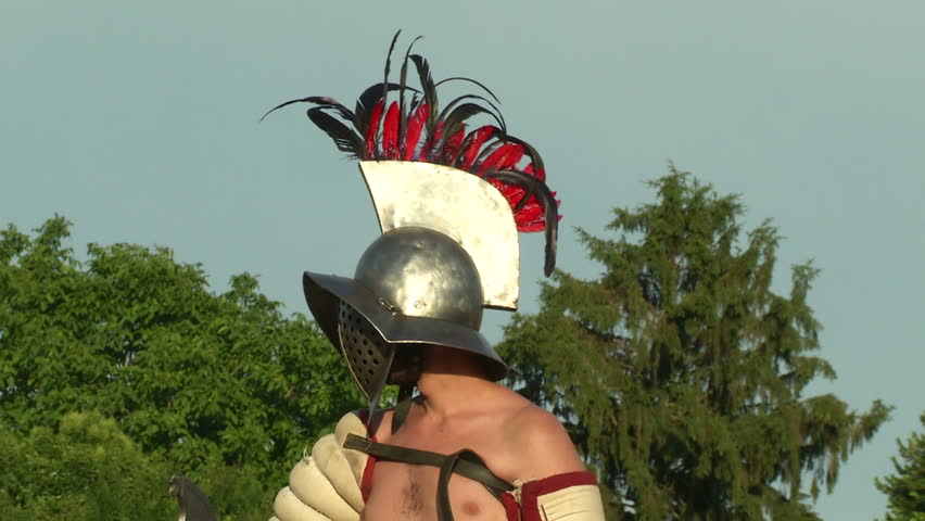 AQUILEIA - JUNE 22: Roman gladiator during the reenactment âTempora