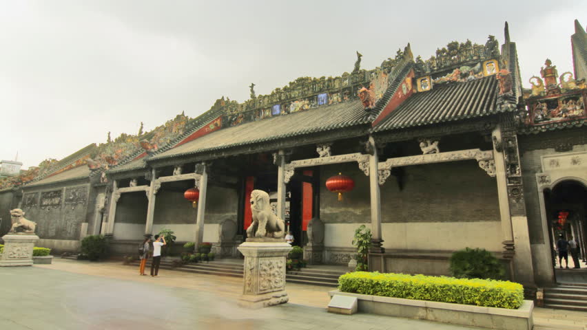 GUANGZHOU - SEPTEMBER 25: Time lapse of Chen Clan Academy is an academic temple