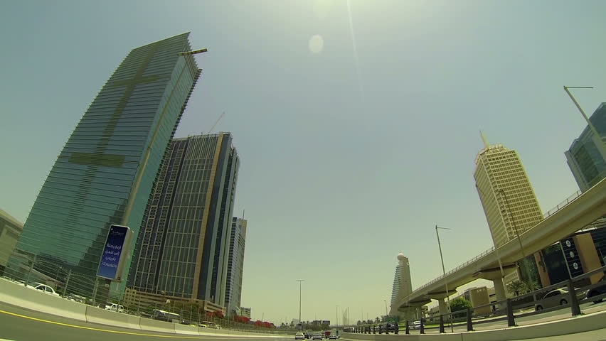   Dubai city driving.United Arabian Emirates,Dubai-June 2013