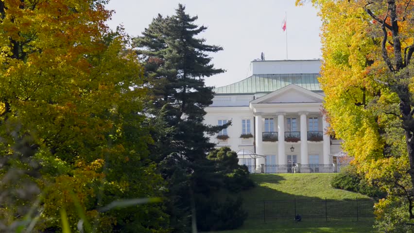 Belweder Palace in Lazienki Park- one of residence of Polish President. Warsaw, Poland.