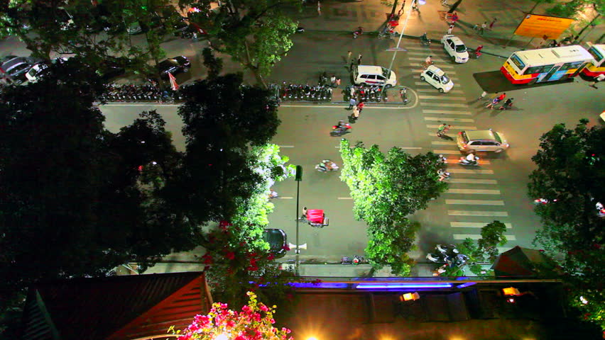 Hanoi street viewed from above, Vietnam