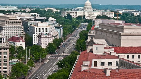 Washington DC -  Capital Building From Above  - Time Lapse -   4K