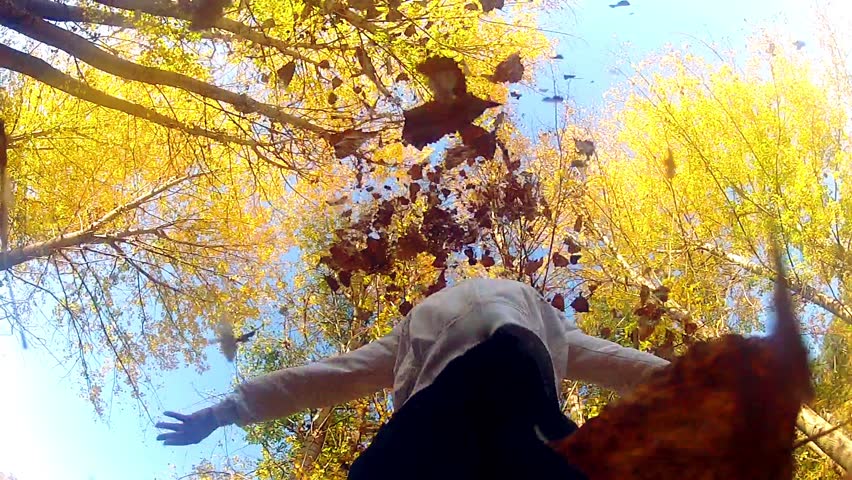 Fall Fun! (HD) - Stock Video. Throwing autumn leaves