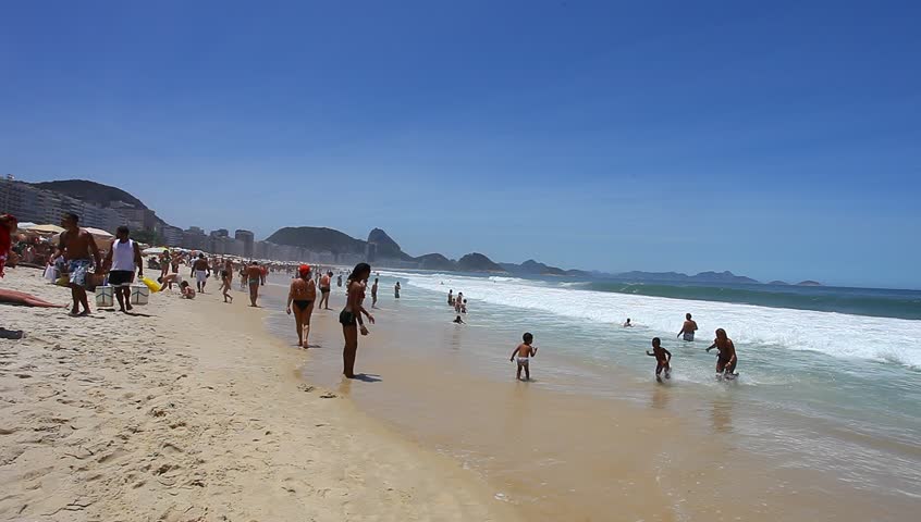 RIO DE JANEIRO - CIRCA 2013: Copacabana beach, Brazil: Copacabana is an upscale