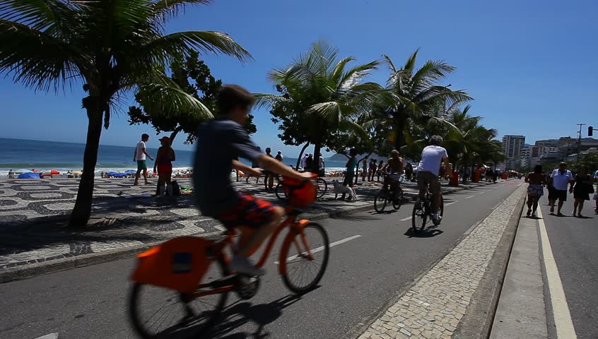 RIO DE JANEIRO - CIRCA 2013: Ipanema beach, Brazil: Ipanema is an upscale