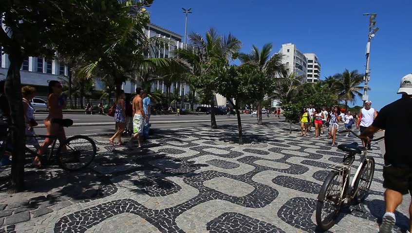 RIO DE JANEIRO - CIRCA 2013: Ipanema beach, Brazil: Ipanema is an upscale