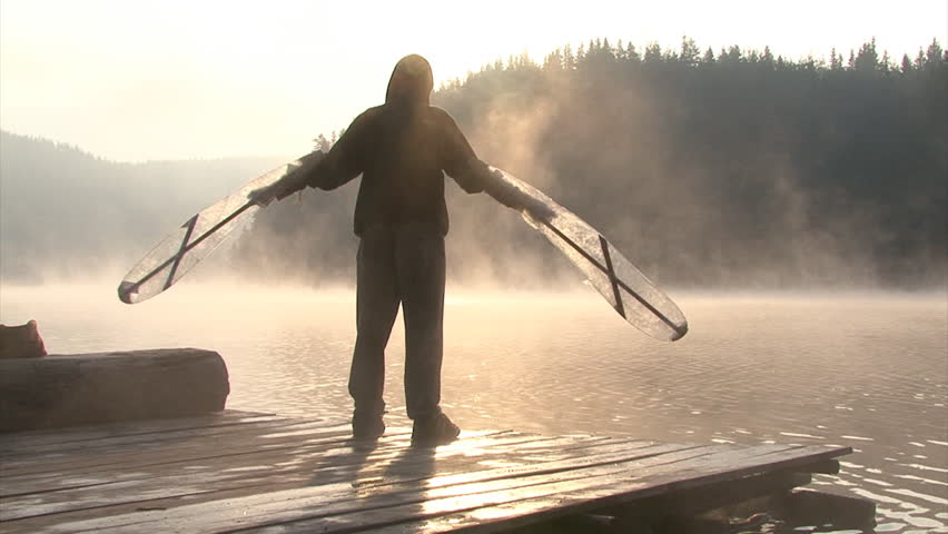 Funny young people sports during sunrise on the lake