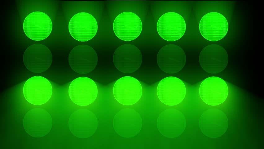 Abstract Animated Random Flashing Green Lights For Music Videos