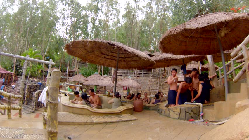 Nha Trang - JULY 18: People at mud bathing spa on July 18, 2013 in Nha Trang,
