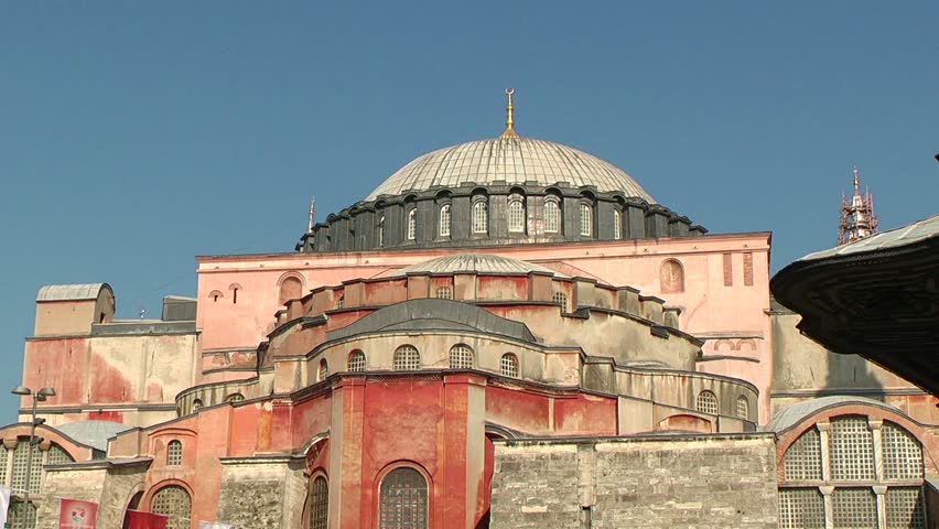 ISTANBUL, TURKEY - OCTOBER 29, 2013: Hagia Sophia is the oldest church in the