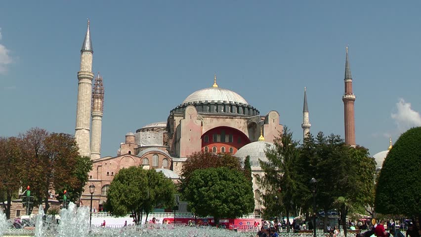 ISTANBUL, TURKEY - OCTOBER 29, 2013: Hagia Sophia is the oldest church in the