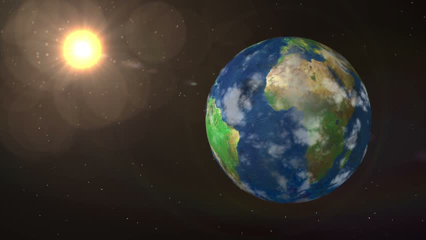 Earth and Sun animation with starfield