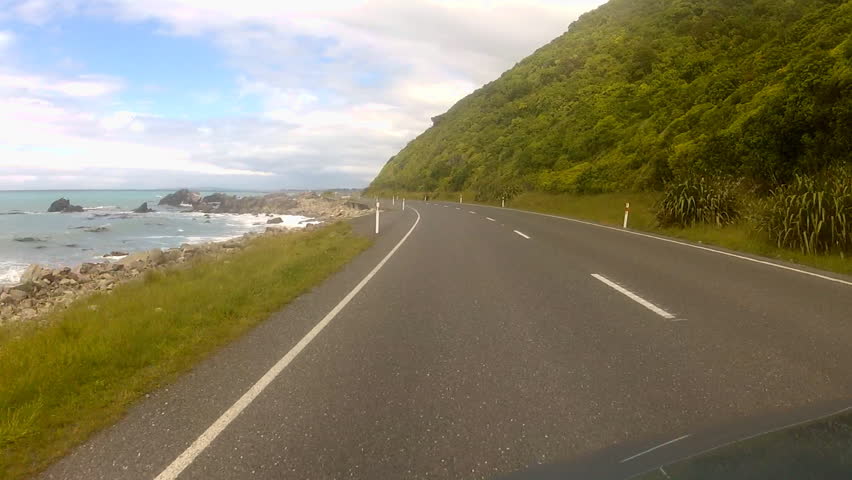 Drive along a coastal road. Just north of Kaikoura on the east coast of the