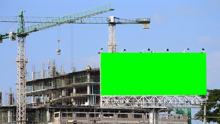 construction site and big billboard (green color)