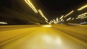 Time lapse of driving through a tunnel 
