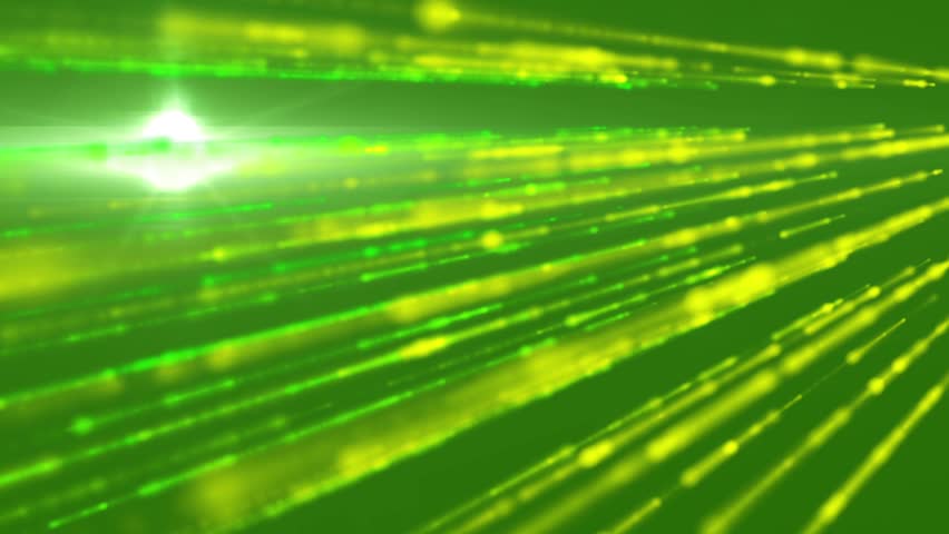 Green Lines of Light Technology Abstract Background